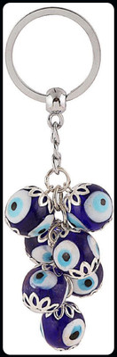 gtrp Keychain-Seven Beads Design Blue Evil Eye Key Chain