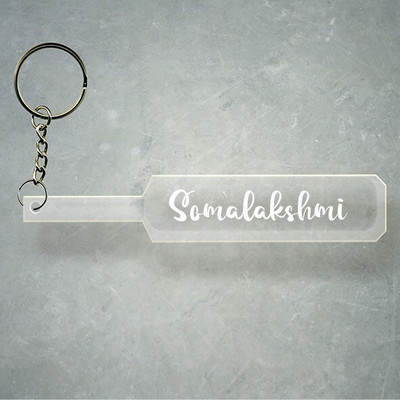SY Gifts Cricket Bat Logo Design With Somalakshmi Name Key Chain