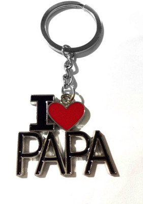 GIKH KeyChain_I-Love-Papa-Red-Color-Heart-Zinc-Alloy-Metal-KEY-CHAIN Key Chain