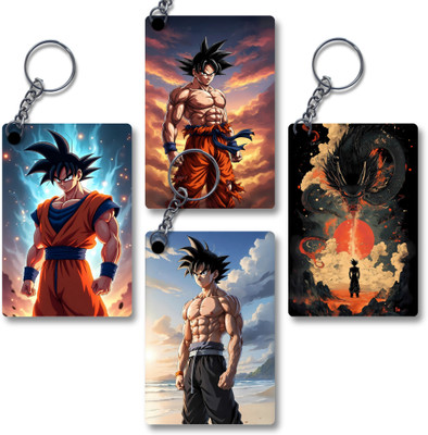 SP CRAFTS Goku Power Keychain Set 4 DBZ Anime Key Chain