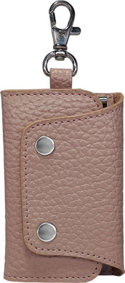 MANDAVA PU Leather Unisex Small Key Pouch Key Case With Belt Hook Cum Card Holder Key Chain