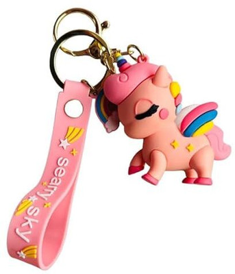 HEMANT ART COLLECTION Pink Keychain Unicorn Key Chain
