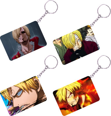 tierstore Keychains of Sanji (One Piece) for Bike & Bag Keys (Elegant Set of 4) Key Chain