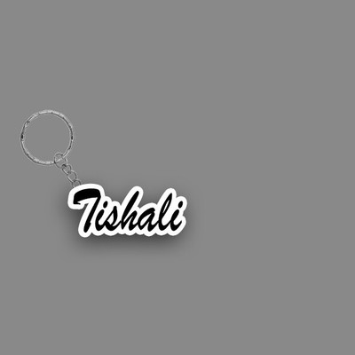 SY Gifts SYG Tishali Name Keychain White And Black Key Chain