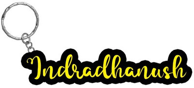 SY Gifts Indradhanush Name Black Yellow Name Keychain Key Chain