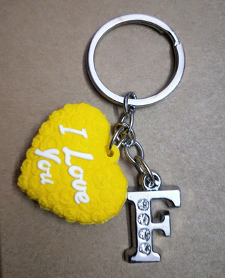 Meeko.com Keychain-Heart With F Letter Bike Key Chain 01 Key Chain