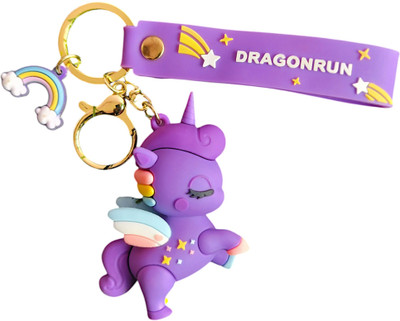 Harshi Collections Rainbow Unicorn Key Chain Purple – Fantasy Charm Gift Key Chain