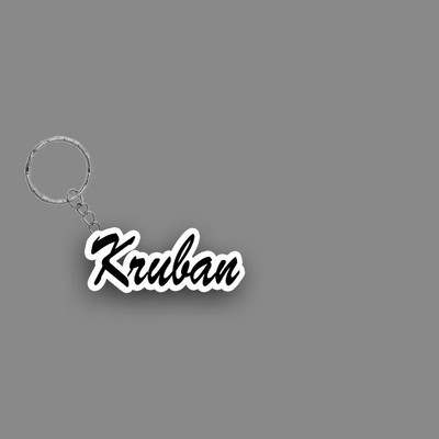 SY Gifts SYG Kruban Name Keychain White And Black Key Chain
