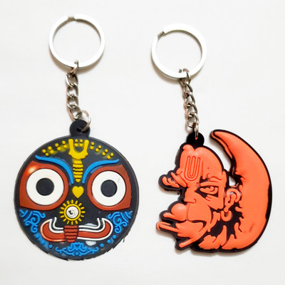 ShopTalk Orange hanuman with god Jagannath Key Chain