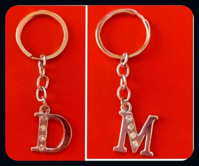 Meeko.com Alphabet d & m letter name key ring Keychain combo for men women-A Key Chain