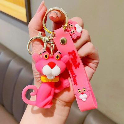 Mubco Pink Panther 3D Keychain | Strap Charm & Hook |PVC Cartoon Model Toys Kids Gift| Key Chain