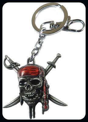gtrp Keychain-Pirates Of The Caribbean Skull Metal Key Chain Key Chain