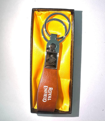 SHRI JI Premium Double Hook Leather Metal Royal Enfield Keychain Key Chain
