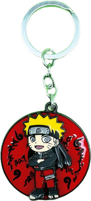 Buko Naruto Spinning Anime Character Metal Keychain Anti-Rust, Novelty Design Key Chain