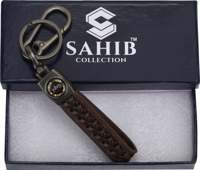 Sahib Collection Leather Laddakh Choti Keychain with Metal Hook (Brown) Pack-1 Key Chain