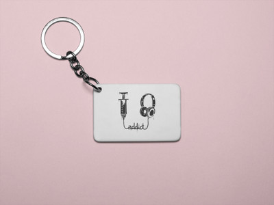 DOGAR ESSENTIALS Music addicted Printed Acrylic Keychain (Set of 2) Key Chain