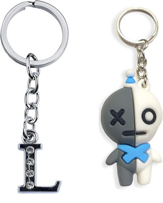 Newview BTS VAN Characters 3D Rubber with Alphabet L Keychain and Key ring Key Chain