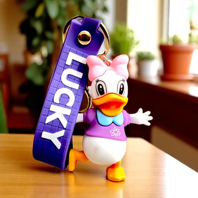 SSAppliances Pink Donald Duck[DAISY]3D Silicon Cartoon Keychain for Girls Fun & Stylish Gift Key Chain