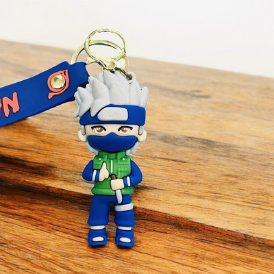 cutieclicks Kakashi Naruto 3D Keychain | Anime Ninja Rubber Keyring with Strap Key Chain