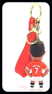 gtrp Keychain-Red Ronaldo Stand 3D Rubber With Long Ribbon 05 Key Chain
