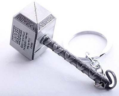 BBG NEW_Thor Hammer Marvel Avengers Superhero Silver Metal Ring Key Chain Key Chain