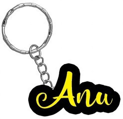 SY Gifts Anu Name Black Yellow Name Keychain Key Chain