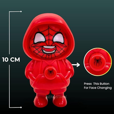 Bodytech Spider-Man Face-Changing Keychain Action Figure, Great Gift Idea Key Chain Key Chain