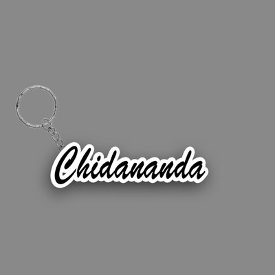 SY Gifts SYG Chidananda Name Keychain White And Black Key Chain