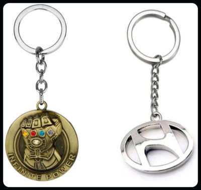 Jainzon Combo of Infinity Power Keychain & Metal Logo Keychain_ak198 Key Chain