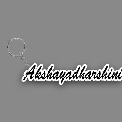 SY Gifts SYG Akshayadharshini Name Keychain White And Black Key Chain