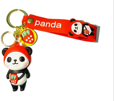 SRG Cute Red Panda Keychain and Strawberry Charm Key Chain