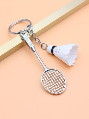 SRG Badminton Racket and Shuttle Metal Keychain Key Chain