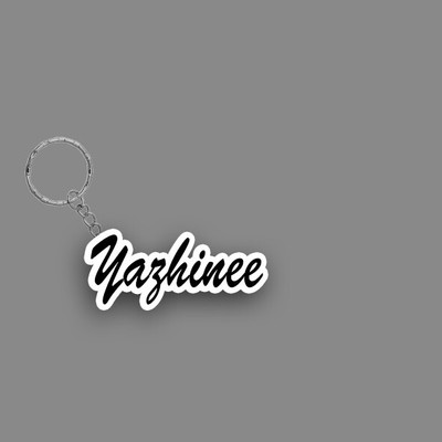 SY Gifts SYG Yazhinee Name Keychain White And Black Key Chain