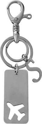 Shiv Jagdamba Personalized Airplane In Rectangle Shape With Alphabet S KeychainShivKey2022525 Key Chain