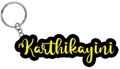 Prihit PRIHIT_Karthikayini Name Black Yellow Name Keychain Key Chain
