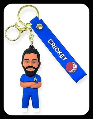 Jainzon Virat Kohli 3D Rubber Sports Cricket Player No 18 (Pack of 1)_z65 Key Chain
