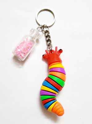 ShopTalk Cute caterpillar with bottle Key Chain