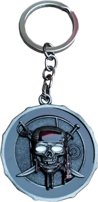 JNV Pirates Of The Caribbean Spin Rotating Metal Key Chain (Grey) Key Chain