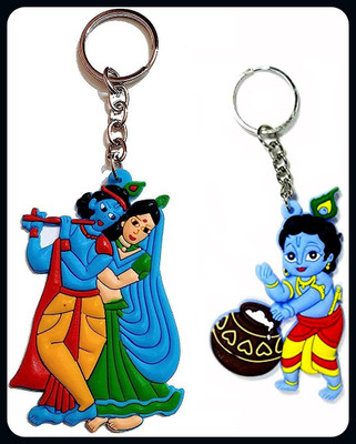 Meeko.com Cute Romantic Lord Radha Krishna Keychain and krishna-A Key Chain