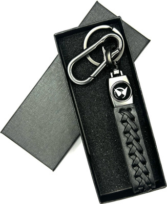 FLAMBE New mahindra Black Leather Design Belt Keychain Key Chain