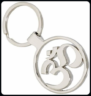 gtrp Keychain-Hindu-Religious-Symbol-OM-Design-Metal-silver-Keychain Key Chain