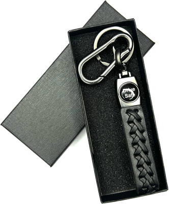 FLAMBE New Drive Safe Black Leather Design Belt Keychain Key Chain