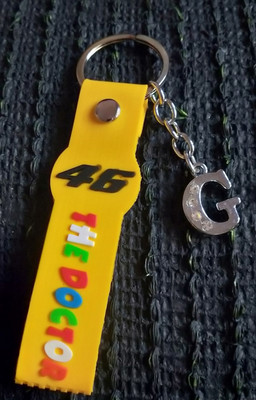 ShopTop VR 46 yellow rubber and G letter Key Chain