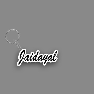 SY Gifts SYG Jaidayal Name Keychain White And Black Key Chain