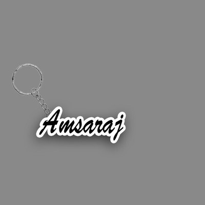 SY Gifts SYG Amsaraj Name Keychain White And Black Key Chain