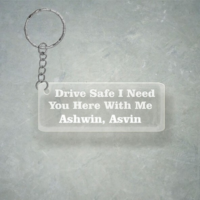 SY Gifts Drive SafeDesign With Ashwin, Asvin Name Key Chain