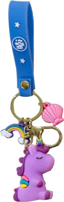 heeva creation Cute Unicorn Key Chain With Charm .(Purple).1 Piece. Key Chain