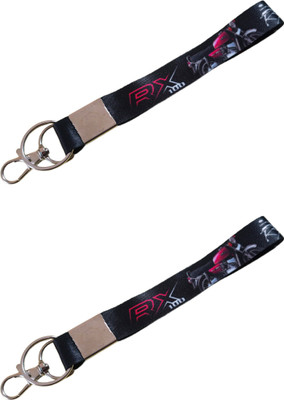 Deethyas Fashion Pack of 2 New Design 7 inch Nylon Fabric Id Tag With Hook Key Chain