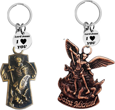 M Men Style Saint Michael Metal Christian Religious Keychain for Men SkeyCom651-647 Key Chain