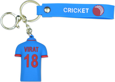 HappierYou Virat Kohli Indian jersey 3D Silicone Keychain with Amazing Belt or Ribbon Key Chain